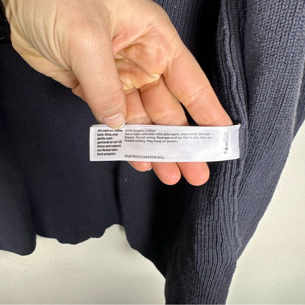 EILEEN FISHER Women XS Peruvian Organic Cotton Crepe Grey Knit Cardigan Sweater - Picture 6 of 7